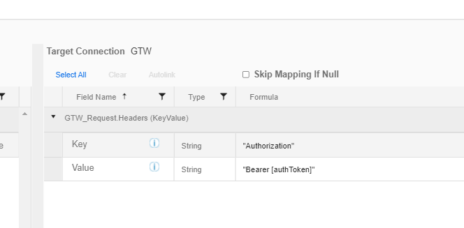 AuthToken variable fields tab