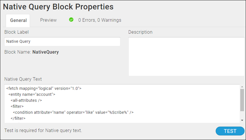 Native Query Block