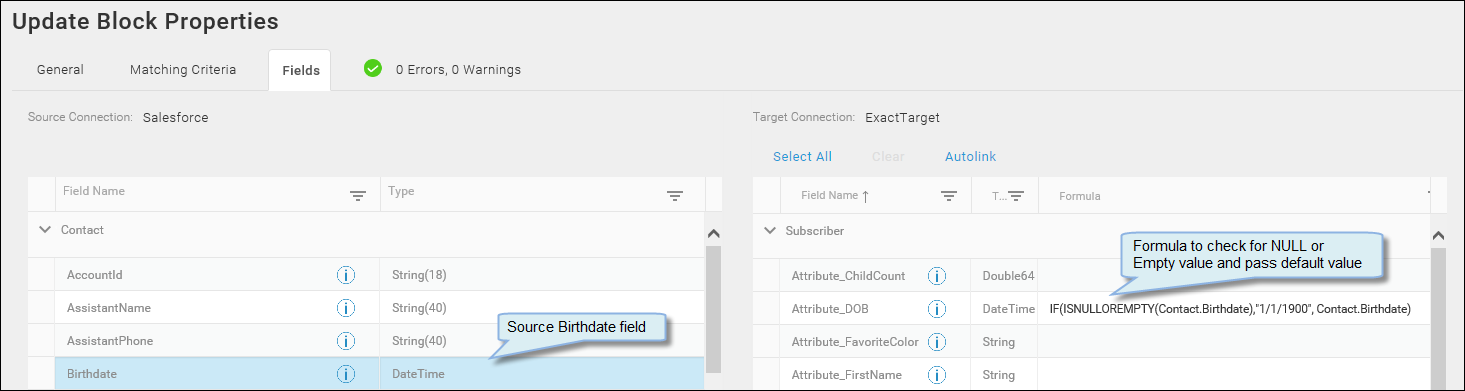 Example of mapping date field