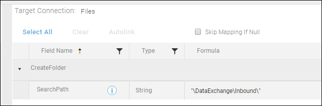 Image locating searchpath field on the Execute Block Fields tab