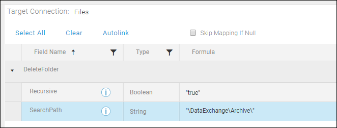 Image locating searchpath field on the Execute Block Fields tab