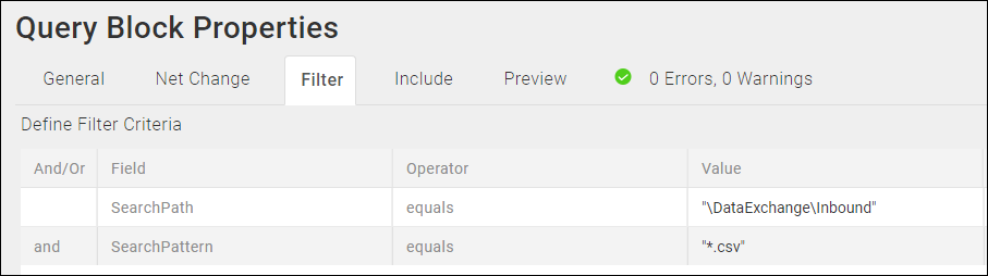 Image showing SearchPattern field
