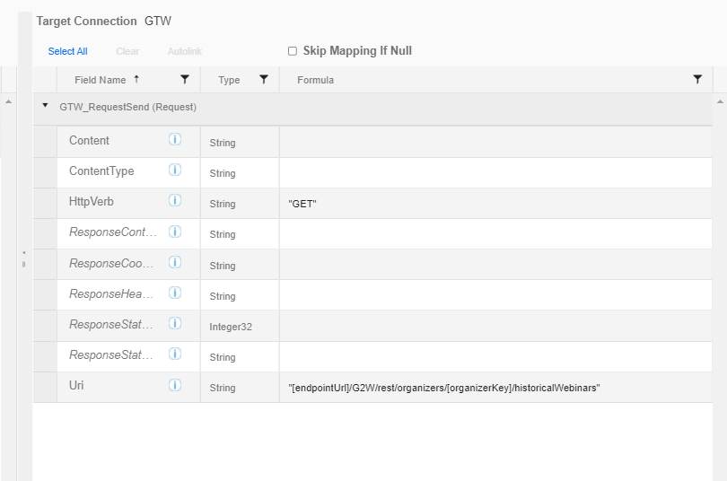 OraganizerKey variable fields tab