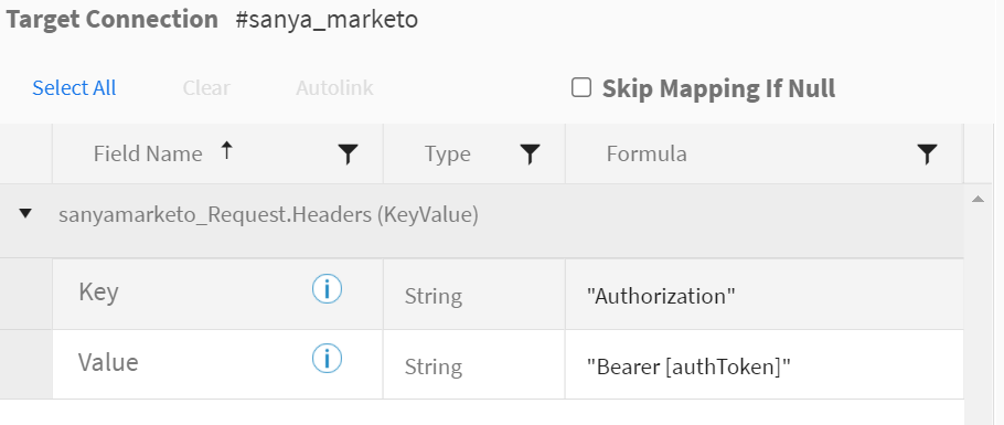 AuthToken variable fields tab