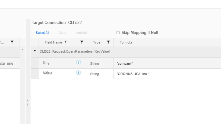 Query parameter as Compony Name